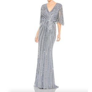 🔥🔥 Mac Duggal 93583 - Short bell sleeves, Sequins, Full back, Zipper closure